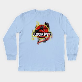 Jurassic - JP T-Rex Movie Flare Logo Kids Long Sleeve T-Shirt